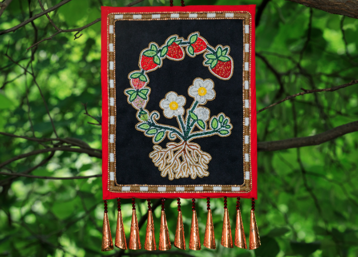 beaded hanging strawberry