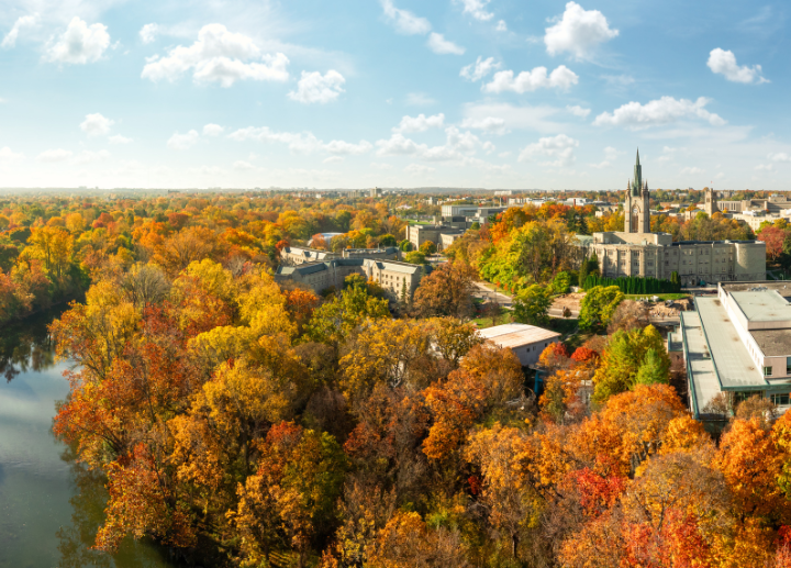 panorama shot of western campus during autumn