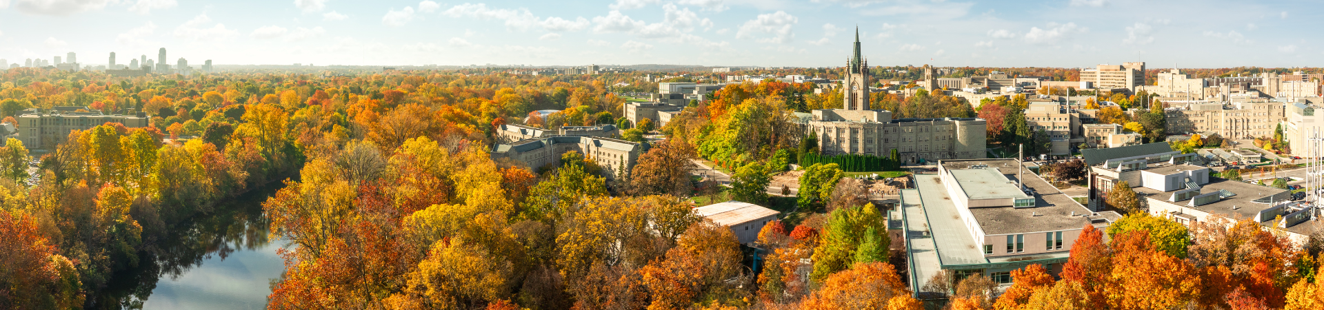panorama shot of Western campus in autumn